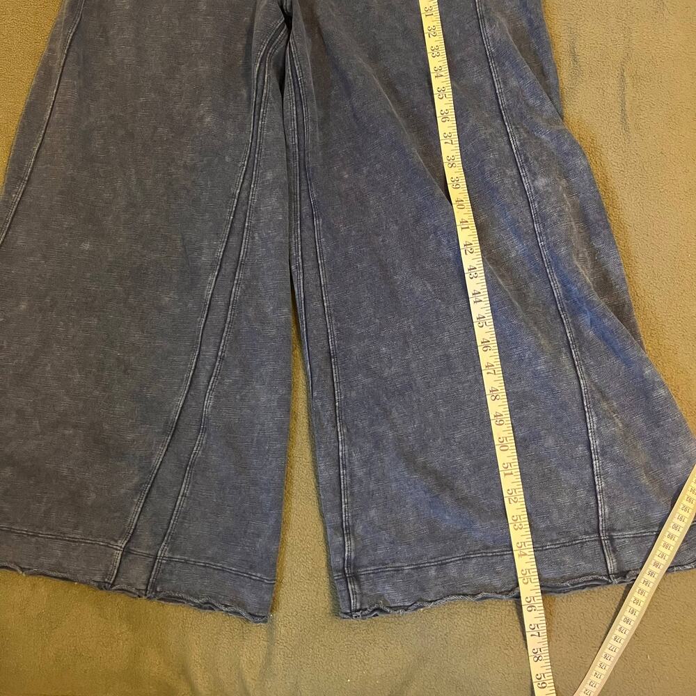 Daily Practice Anthropologie Palmra Jumpsuit Sz Medium Blue Wide Leg Boho Indie - Picture 10 of 12